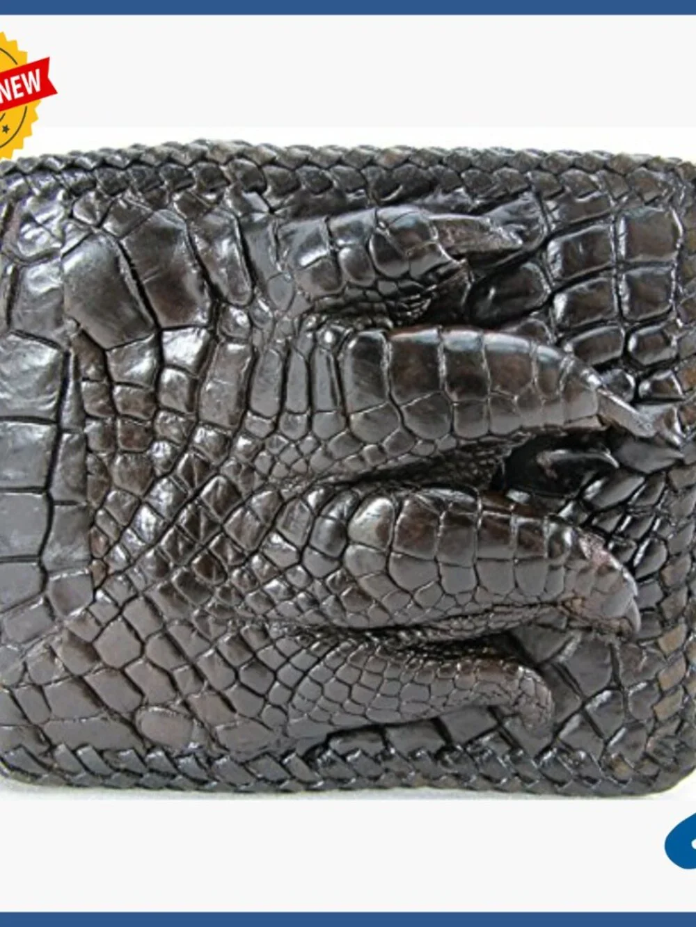 Genuine Crocodile Leather Bifold Wallet with Secret Compartment
